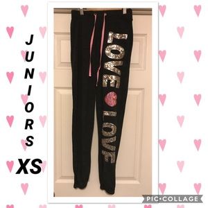 Juniors Size XL bling lightweight sweatpants